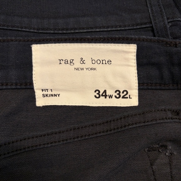 Rag & Bone Men's Fit 1 Skinny Dark Blue Slim Jeans Size 34x32 - Picture 4 of 6